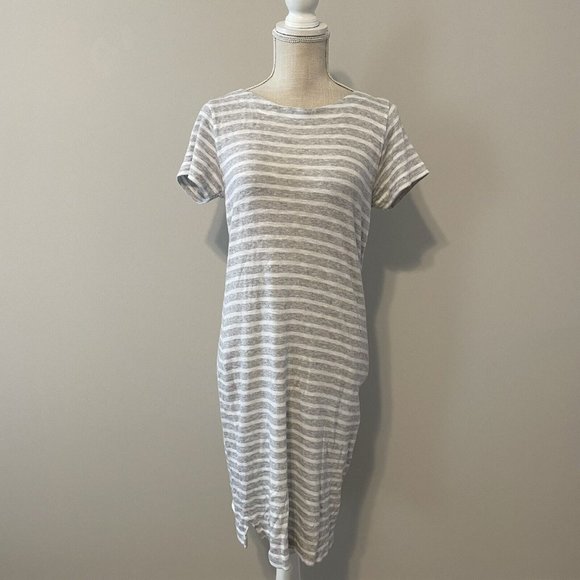 Vineyard Vines Dress Womens Small Gray Striped Short Sleeve Short - Picture 2 of 5